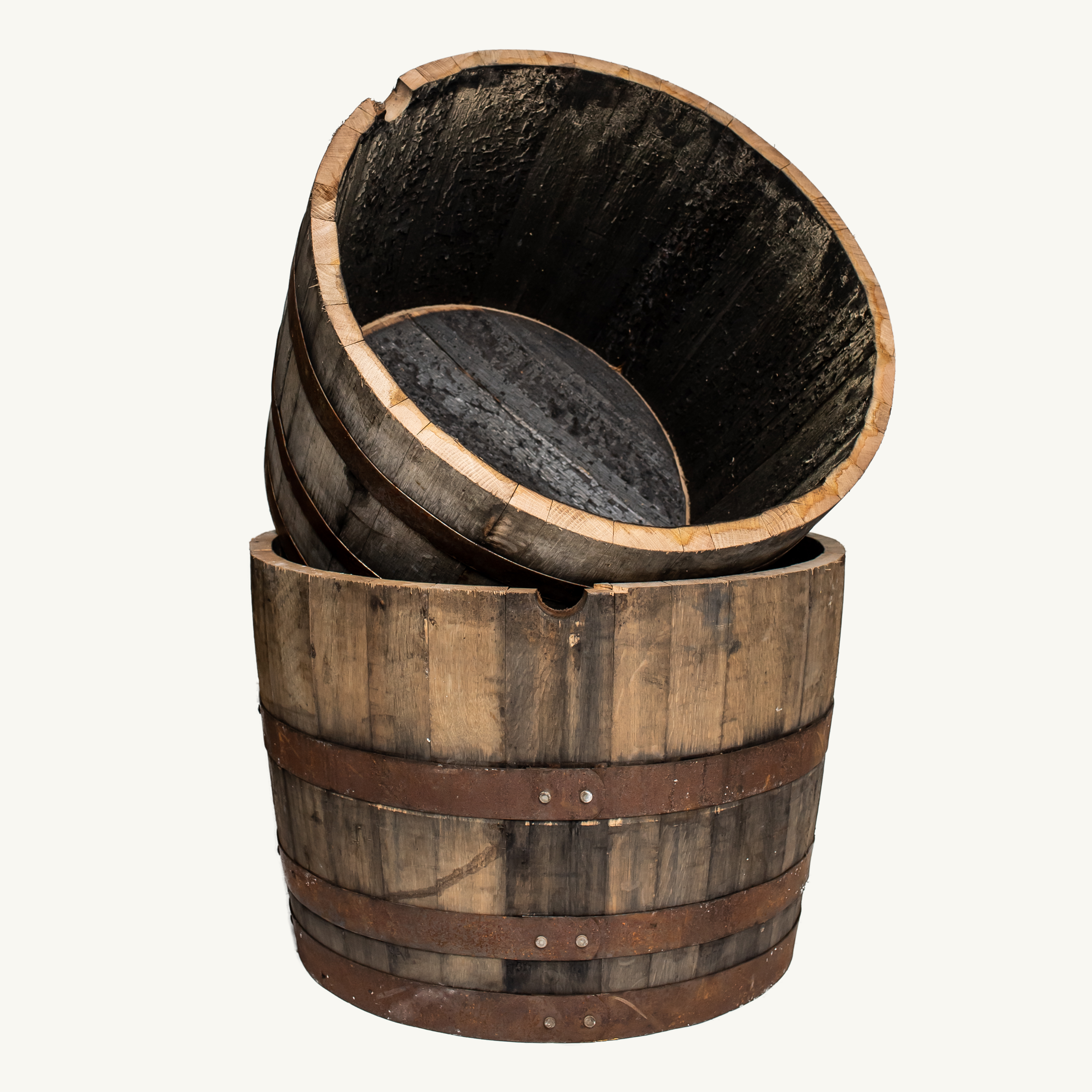Whiskey Barrel Planter | Authentic Oak Planter for Garden & Patio