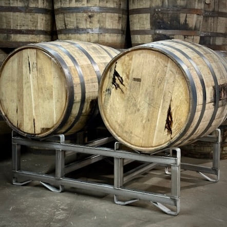 Barrels on a double barrel rack