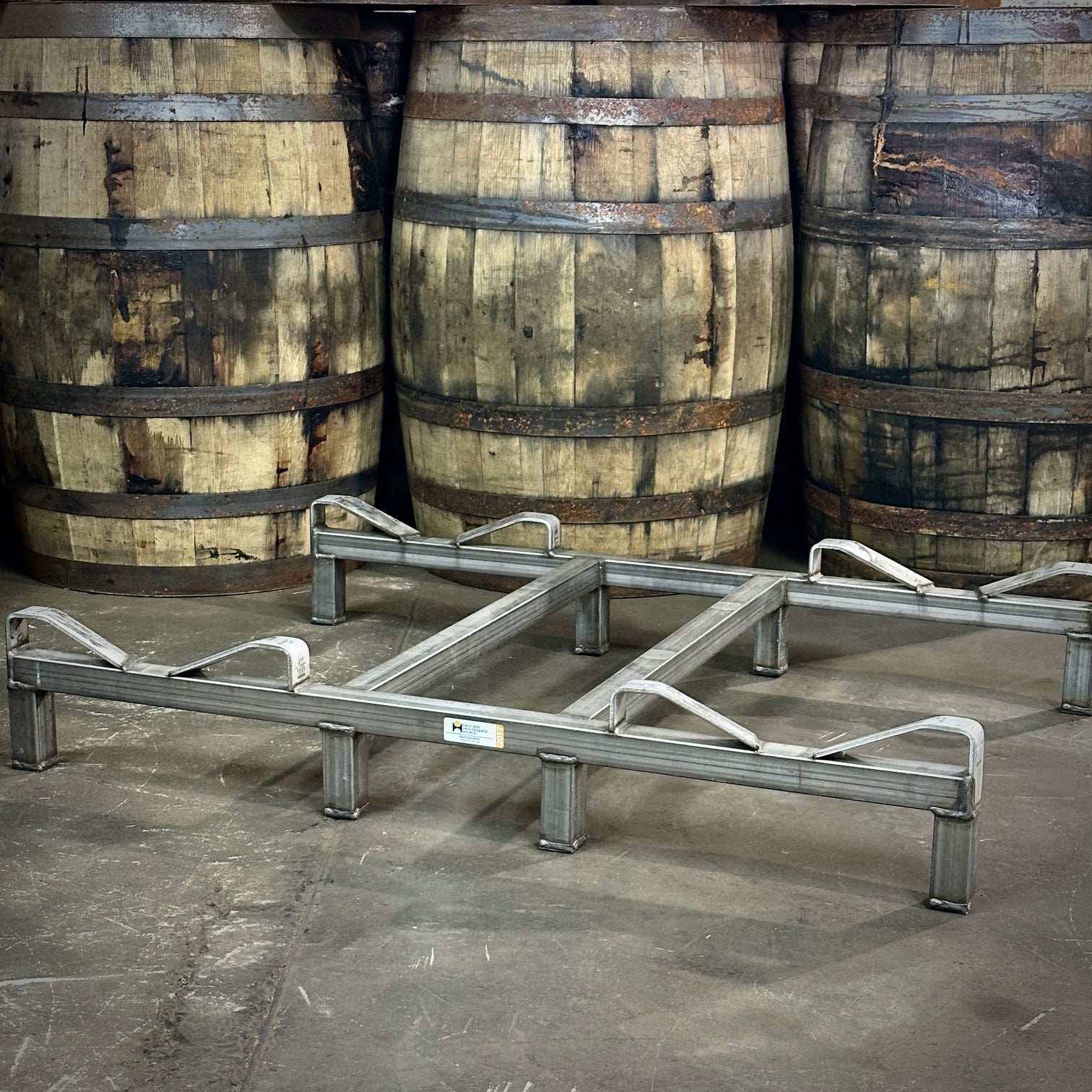Used Stainless Steel Barrel Floor Racks | Northeast Barrel Co.