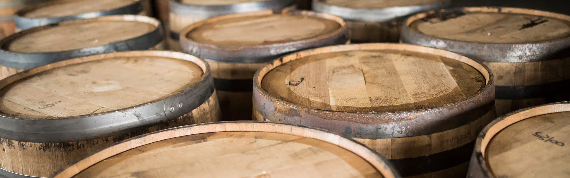View of wide barrels from above all together